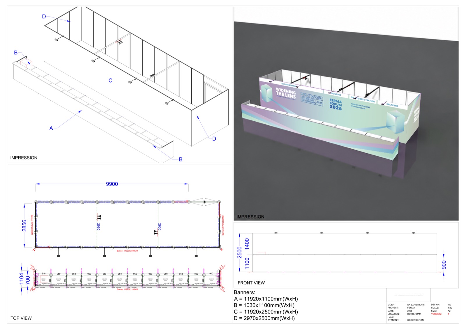 Registration desk, 3D project