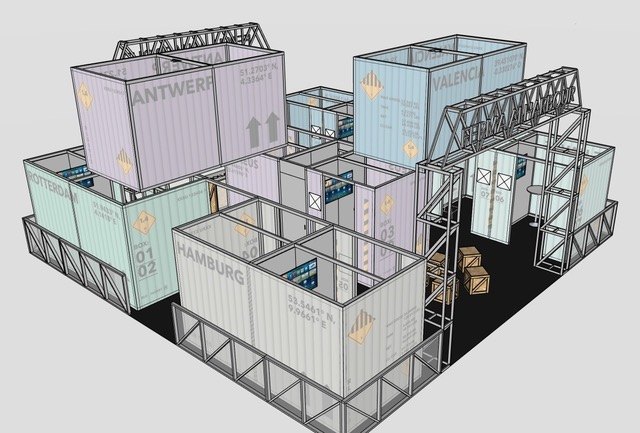 AI Harbour, 3D wireframe of the stand